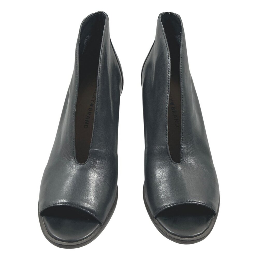 Lucky Brand leather open-toe ankle bootie heels - size: 7M - Picture 3 of 8